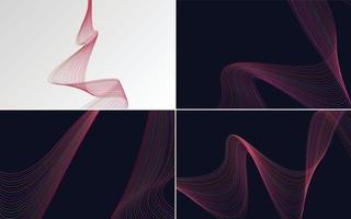 Collection of geometric minimal lines pattern set vector