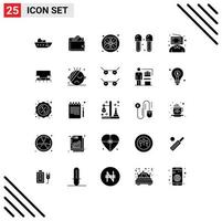 Set of 25 Commercial Solid Glyphs pack for slippers cleaning finance bathroom nature Editable Vector Design Elements