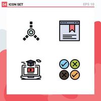 4 Creative Icons Modern Signs and Symbols of connection hat page online cross Editable Vector Design Elements