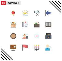 Set of 16 Modern UI Icons Symbols Signs for percentage box leak start arrow Editable Pack of Creative Vector Design Elements