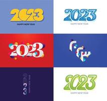 gran conjunto de 2023 feliz año nuevo diseño de texto de logotipo plantilla de diseño de número 2023 vector