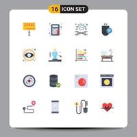 Universal Icon Symbols Group of 16 Modern Flat Colors of design signal gear hardware computers Editable Pack of Creative Vector Design Elements