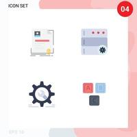 4 Thematic Vector Flat Icons and Editable Symbols of contract cog agreement options wrench Editable Vector Design Elements