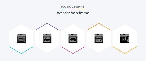 Website Wireframe 25 Glyph icon pack including . search. . website vector