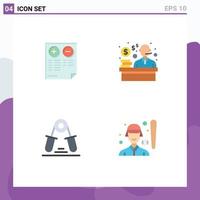 User Interface Pack of 4 Basic Flat Icons of pros hand plus customer exercise Editable Vector Design Elements