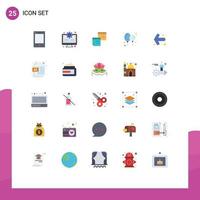 Set of 25 Modern UI Icons Symbols Signs for party balloon sticky paper office Editable Vector Design Elements