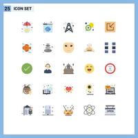 Set of 25 Commercial Flat Colors pack for online communication world chat network Editable Vector Design Elements