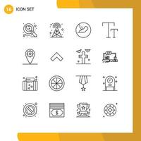 Stock Vector Icon Pack of 16 Line Signs and Symbols for setting text tower caps medical Editable Vector Design Elements