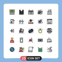 Stock Vector Icon Pack of 25 Line Signs and Symbols for greeting email data analysis plan map Editable Vector Design Elements