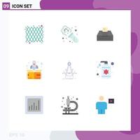 Universal Icon Symbols Group of 9 Modern Flat Colors of compass accure archive precision start Editable Vector Design Elements