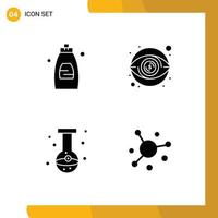 Solid Glyph concept for Websites Mobile and Apps bathroom beaker soap visibility eye Editable Vector Design Elements