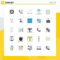 25 Thematic Vector Flat Colors and Editable Symbols of server rack pollution computer gift Editable Vector Design Elements