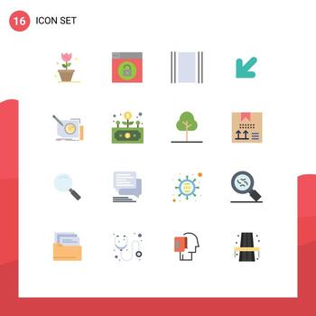 Set of 16 Modern UI Icons Symbols Signs for frame content cover left arrow Editable Pack of Creative Vector Design Elements