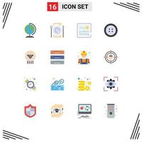 Universal Icon Symbols Group of 16 Modern Flat Colors of spring ram competition mutton button Editable Pack of Creative Vector Design Elements