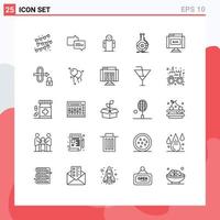 Universal Icon Symbols Group of 25 Modern Lines of internet blog open financial banking Editable Vector Design Elements