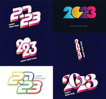 Big Set of 2023 Happy New Year logo text design 2023 number design template vector