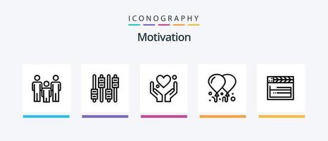 paquete de iconos de la línea de motivación 5 que incluye motivación. emojis armario. motivación. corazón. diseño de iconos creativos vector