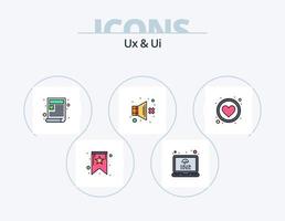 ux y ui línea llena de icono paquete 5 diseño de icono. fotografía. cámara. refresco. seguridad. retrato vector