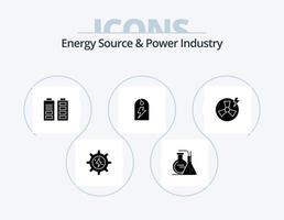 Energy Source And Power Industry Glyph Icon Pack 5 Icon Design. power. energy. acumulator. power. tag vector