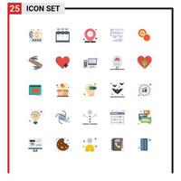 Universal Icon Symbols Group of 25 Modern Flat Colors of coins photo internet music album Editable Vector Design Elements