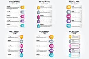 ilustración vectorial infografía conjunto de diseño plano para folleto publicitario y revista vector