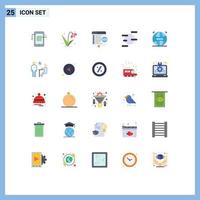 Universal Icon Symbols Group of 25 Modern Flat Colors of web uranus code space coding Editable Vector Design Elements