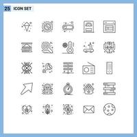 25 Thematic Vector Lines and Editable Symbols of website site switch layout bath Editable Vector Design Elements