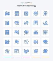 Creative Information Technology 25 Blue icon pack  Such As infrastructure. shield. fan. protection. global vector