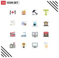 Pictogram Set of 16 Simple Flat Colors of instructure data unstructure construction word text Editable Pack of Creative Vector Design Elements