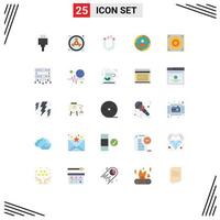 Set of 25 Modern UI Icons Symbols Signs for speaker web magnet audience targeting focus Editable Vector Design Elements