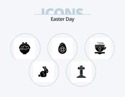 Easter Glyph Icon Pack 5 Icon Design. hot. cup. egg. tea. easter egg vector