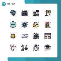 Set of 16 Modern UI Icons Symbols Signs for approved hide qr delete india Editable Creative Vector Design Elements