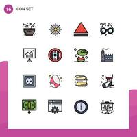 Set of 16 Modern UI Icons Symbols Signs for element office accessory meeting sun Editable Creative Vector Design Elements