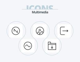 Multimedia Line Icon Pack 5 Icon Design. star. message. sound. favorite. star vector