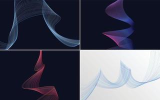 Collection of geometric minimal lines pattern set vector