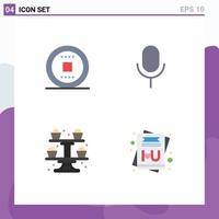 Pack of 4 Modern Flat Icons Signs and Symbols for Web Print Media such as control cooking track basic cupsakes Editable Vector Design Elements