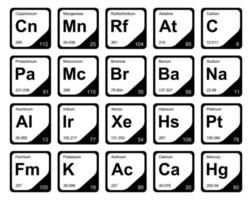 20 Preiodic table of the elements Icon Pack Design vector