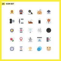 Universal Icon Symbols Group of 25 Modern Flat Colors of ancient camera roll email star mail horror Editable Vector Design Elements