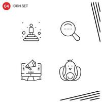 4 Line concept for Websites Mobile and Apps best web winner dote offer Editable Vector Design Elements