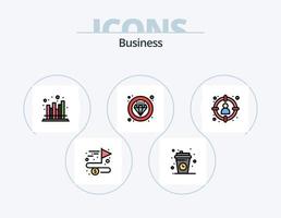 Business Line Filled Icon Pack 5 Icon Design. complete. accomplish. flower. fast. hourglass vector