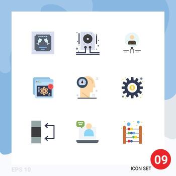 9 Universal Flat Color Signs Symbols of e search find resource magnifier Editable Vector Design Elements