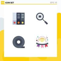 Editable Vector Line Pack of 4 Simple Flat Icons of archive day box product mothers Editable Vector Design Elements