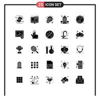 Modern Set of 25 Solid Glyphs and symbols such as yin yin yang live environment cology Editable Vector Design Elements