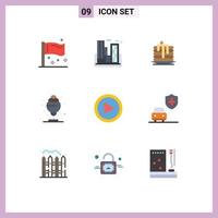 paquete de iconos vectoriales de stock de 9 signos y símbolos de línea para tratar elementos de diseño vectorial editables del pastel de bodas del desierto del edificio de paletas vector