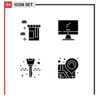 4 User Interface Solid Glyph Pack of modern Signs and Symbols of tablet ignition key computer imac taxi Editable Vector Design Elements