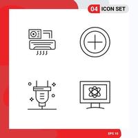 Universal Icon Symbols Group of 4 Modern Filledline Flat Colors of air switch room payment atom Editable Vector Design Elements