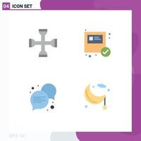 Flat Icon Pack of 4 Universal Symbols of cross communication tool ecommerce dialogue Editable Vector Design Elements