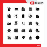 paquete de iconos de vector de stock de 25 signos y símbolos de línea para seguridad seo contraseña corporativa tipos de moneda elementos de diseño de vector editables