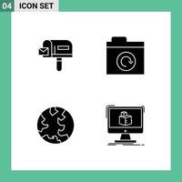 Set of Modern UI Icons Symbols Signs for box web folder earth dimensional Editable Vector Design Elements