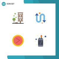 Pictogram Set of 4 Simple Flat Icons of agriculture interface city repeat user Editable Vector Design Elements